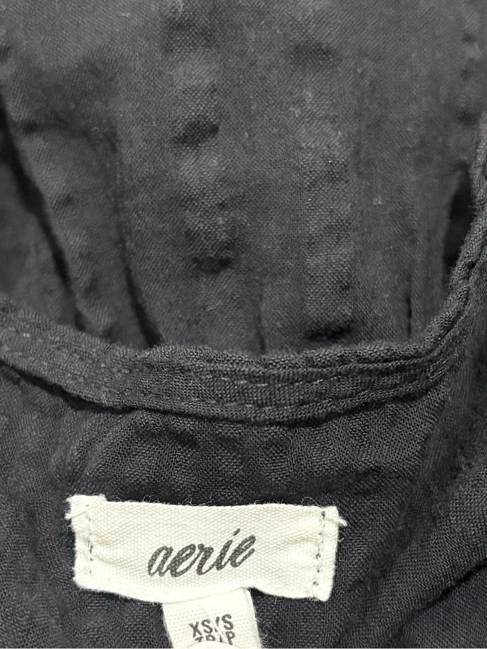 Aerie Black Cotton Gauze Tie Front Beach Cover Up Cape XS/S - Picture 11 of 13